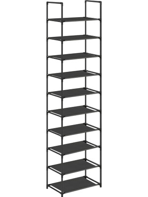 Astera 45X28X173 cm Siyah Ayakkabı Rafı. Yer Tasarruflu ve Fonksiyonel Tasarım.
