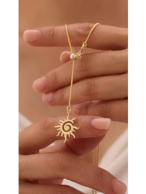 Wind Silver Asansörlü Güneş Kolye 925 Ayar