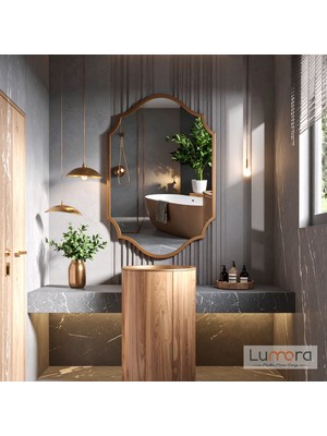 Lumora Mirror Design Zayne Modern Bronz Boyalı Mdf Çerçeveli Dekoratif Ayna