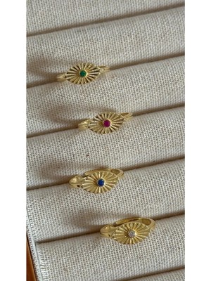 Wind Silver Lacivert Taşlı Tasarım Yüzük Ayarlı 925 Ayar