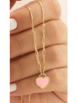 Wind Silver Mineli Çift Zincir Tasarım Kolye 925 Ayar