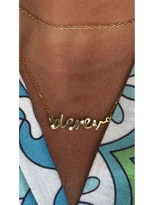 Wind Silver Taşlat Isim Kolye 925 Ayar