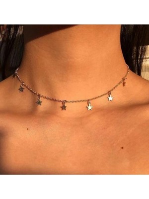 Wind Silver 925 Ayar Gümüş Yıldız Choker Kolye