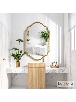 Lumora Mirror Design Zayne Modern Gold Boyalı Mdf Çerçeveli Dekoratif Ayna