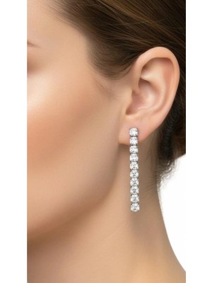 Wind Silver Luxury Su Yolu Çivili Küpe Tasarım 925