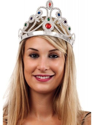 Store Mania Ieg™ Gümüş Renk Plastik Prenses Tacı Kraliçe Tacı 60 cm