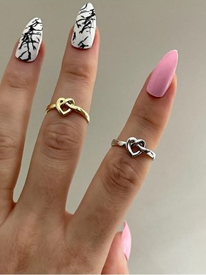 Wind Silver 925 Ayar Gümüş Düğüm Silver Kalp Yüzük