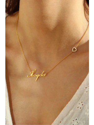 Wind Silver Isimine Taşlı Kalp Eklet 925 Ayar