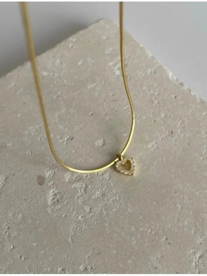 Wind Silver Mini Ital Kalp Zirkon Kolye 925 Ayar Gümüş