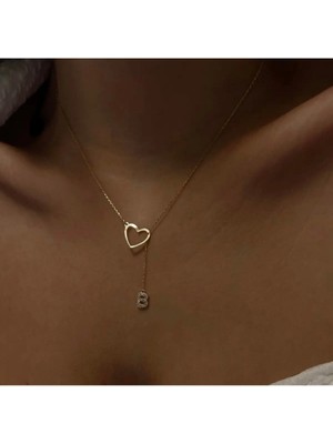 Wind Silver Asansör Kalp Kolye Harf Seç 925 Ayar Gümüş