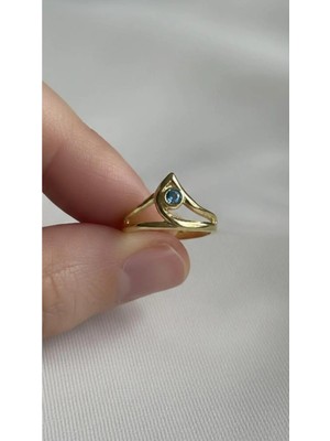 Wind Silver Luxury Sage Gold Yüzük 925 Ayar Ayarlı