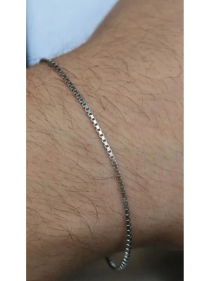 Wind Silver Küp Zincir Bileklik 925 Ayar