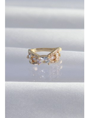 Shopwave Pirinç Gold Renk Zirkon Taş Kaplama Earcuff Küpe