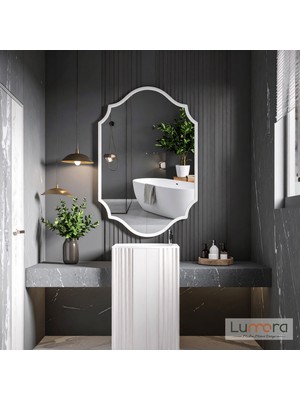Lumora Mirror Design Zayne Modern Beyaz Boyalı Mdf Çerçeveli Dekoratif Ayna