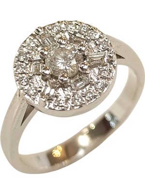 Genel Pırlanta Taşlı Yüzük 14 Ayar Altın Hd Videolu