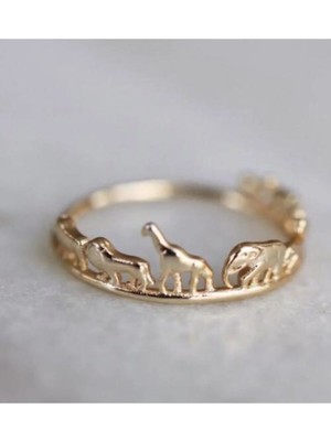 Wind Silver Kadın Sarı Renk  Safari Yüzük