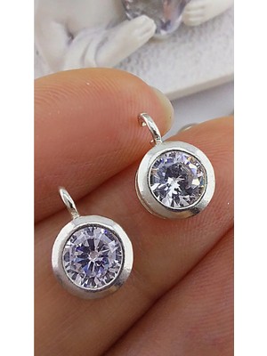 Wind Silver Beyaz Zirkonyum Daire Kolye Ucu 925 Ayar