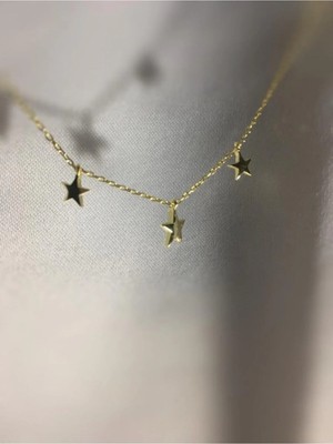 Wind Silver Kadın 925 Ayar Gümüş Üçlü Yıldız Kolye