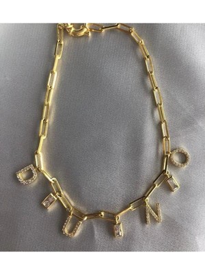 Wind Silver Kadın Altın 925 Ayar Gümüş Halka Harfli Bileklik