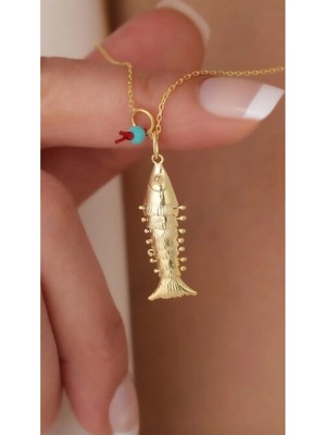 Wind Silver Ithal Oynar Balık Nazar Taşlı 925 Ayar Gümüş Takı