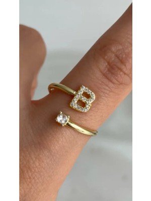 Wind Silver Harfini Seç Ayarlı Popiler Yüzük 925 Ayar