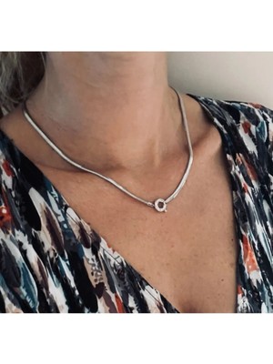 Wind Silver 925 Ayar Gümüş Silver Yassı Italyan Kolye