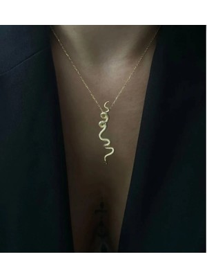 Wind Silver Yılan Kolye Özel Tasarım 925 Ayar