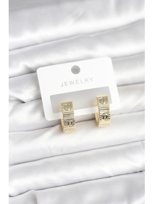 Store Mania Ieg™ Pirinç Gold Renk Halka Kadın Küpe - TJ-BKP11381