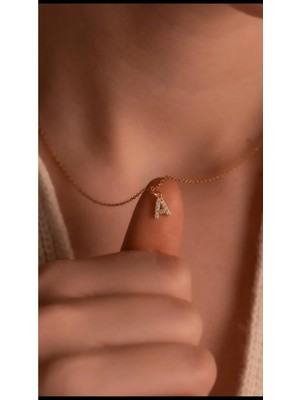 Wind Silver Taşlı Harf Kolye 925 Ayar Harfini Seç