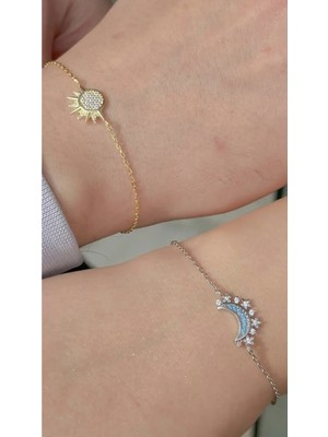 Wind Silver Biri Sana Biri Ona Çift Bilekliği 925 Ayar