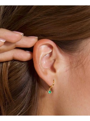 Wind Silver Doğum Taşı Küpe 925 Ayar