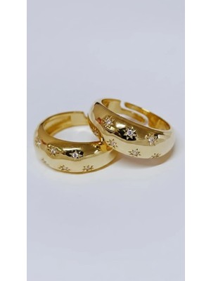 Wind Silver Bombeli Ayarlı Yıldızlar Serisi Yüzük 925 Ayar