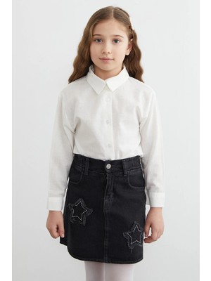 FullaModa %100 Pamuk Flamlı Kız Çocuk Gömlek