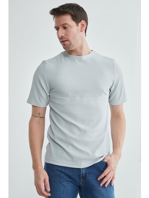 FullaModa Fitilli Bisiklet Yaka Tişört