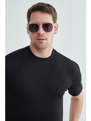 FullaModa Fitilli Bisiklet Yaka Tişört