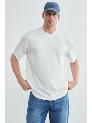 FullaModa Basic Bisiklet Yaka Modal Tişört