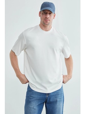 FullaModa Basic Bisiklet Yaka Modal Tişört