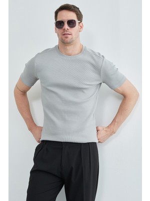 FullaModa Basic Fitilli Bisiklet Yaka Tişört