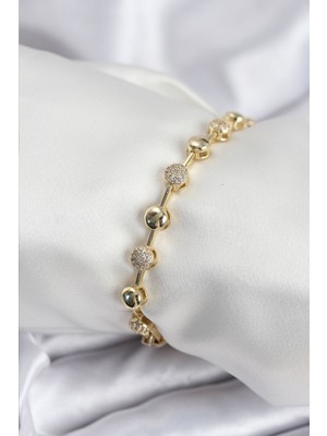 Store Mania Ieg™ Pirinç Vıp Seri Gold Renk Topçuk Model Kadın Bileklik - TJ-BB7923