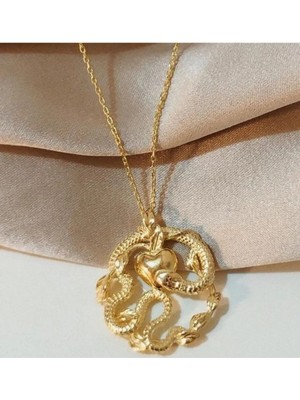 Wind Silver Kadın Gold 925 Ayar Gümüş Yılan Kolye