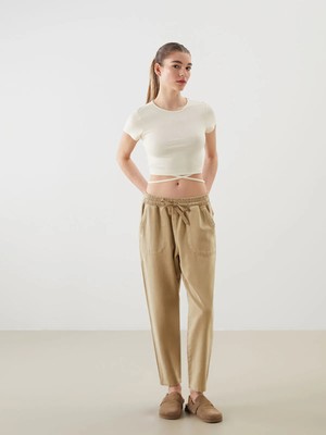 Lc Waikiki Yeni Sezon Beli Lastikli Havuç Kesim Kadın Pantolon