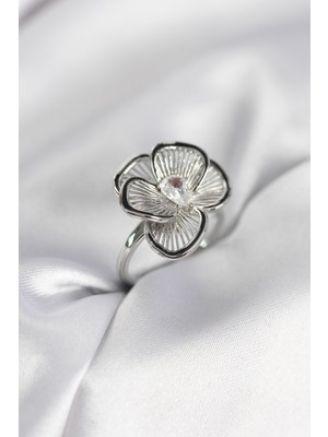 Store Mania Ieg™ Gümüş Renk Çiçek Model Vintage Kadın Yüzük - TJ-BYK3998