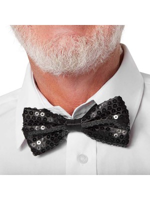 Store Mania Ieg™ Gece Işıltısı Siyah Payetli Pullu Papyon 7x2 cm