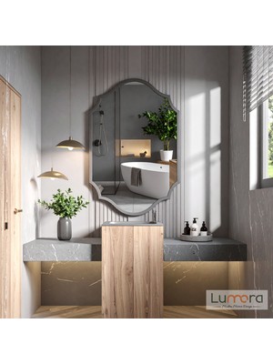 Lumora Mirror Design Zayne Modern Antrasit Boyalı Mdf Çerçeveli Dekoratif Ayna