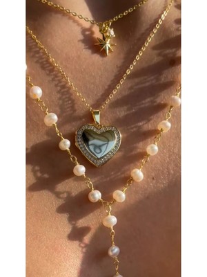 Wind Silver Yeni Ithal Tasarım Kalp Kapaklı Kolye 925 Ayar