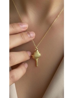 Wind Silver Luxury 3 Boyutlu Deniz Kabuğu Kolye 925 Ayar