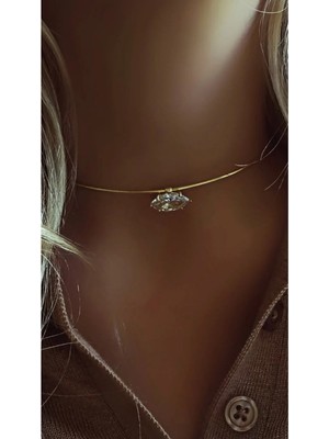 Wind Silver Elmas Kesim Kolye 925 Ayar