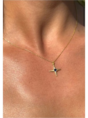 Wind Silver Lacivert Kutup Kolye 925 Ayar Gümüş