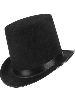 Store Mania Ieg™ Yetişkinler Için Siyah Renk Ringmaster Sihirbaz Şapkası Silindir Şapka