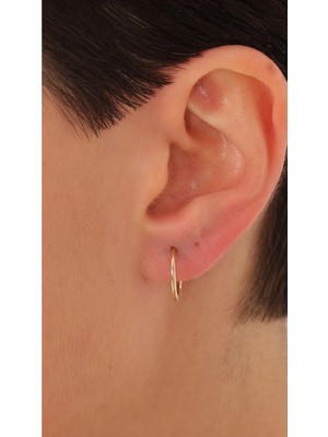 Wind Silver Minimal Halka Küpeler 925 Ayar